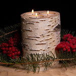 Holiday Birch Log Candle Holder