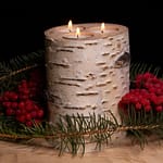 Holiday Birch Log Candle Holder