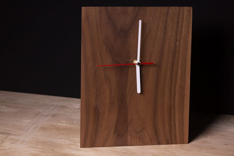 A simple clock made from Walnut.